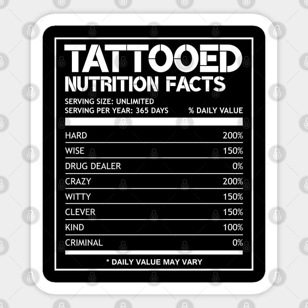 Tattooed Nutrition Facts Sticker by Stoney09